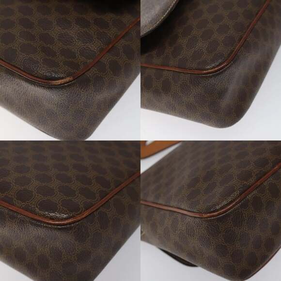 CELINE Macadam Canvas Shoulder Bag Pvc Leather Brown Gold - Picture 10 of 12